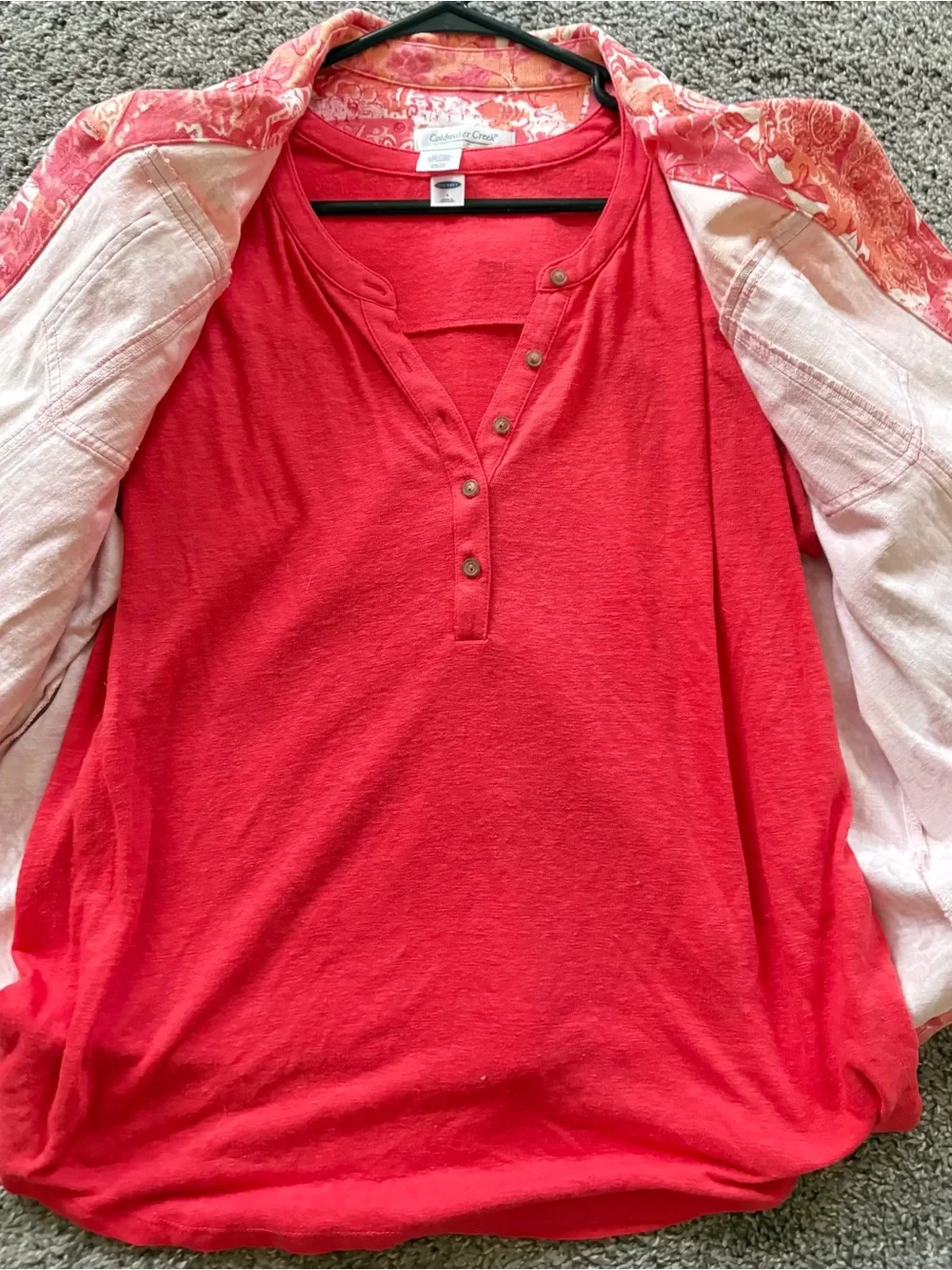 Women's Coldwater Creek Paisley Print Button-Up Jacket and matching ON top